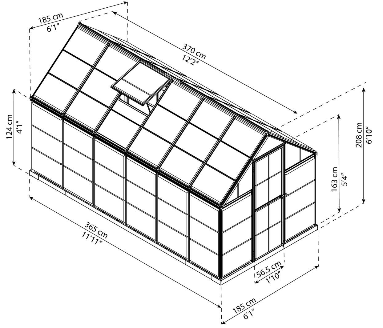 SILVERLINE 6'x12' GREENHOUSE 1.8mx3.7m