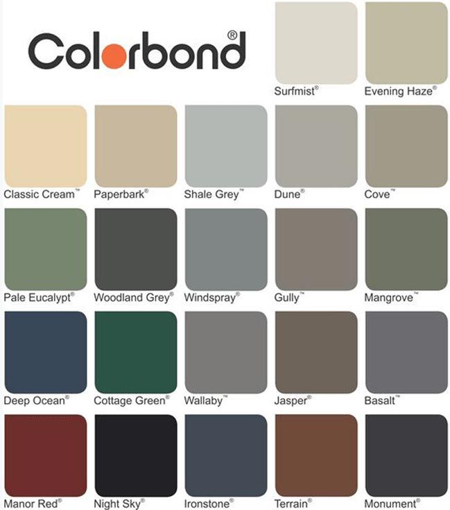 British Paints Colorbond Woodland Grey Colour Chart Palette | My XXX ...