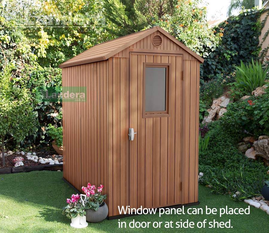 KETER DARWIN 4'x6' GARDEN SHED GREY 1.3mx1.8m