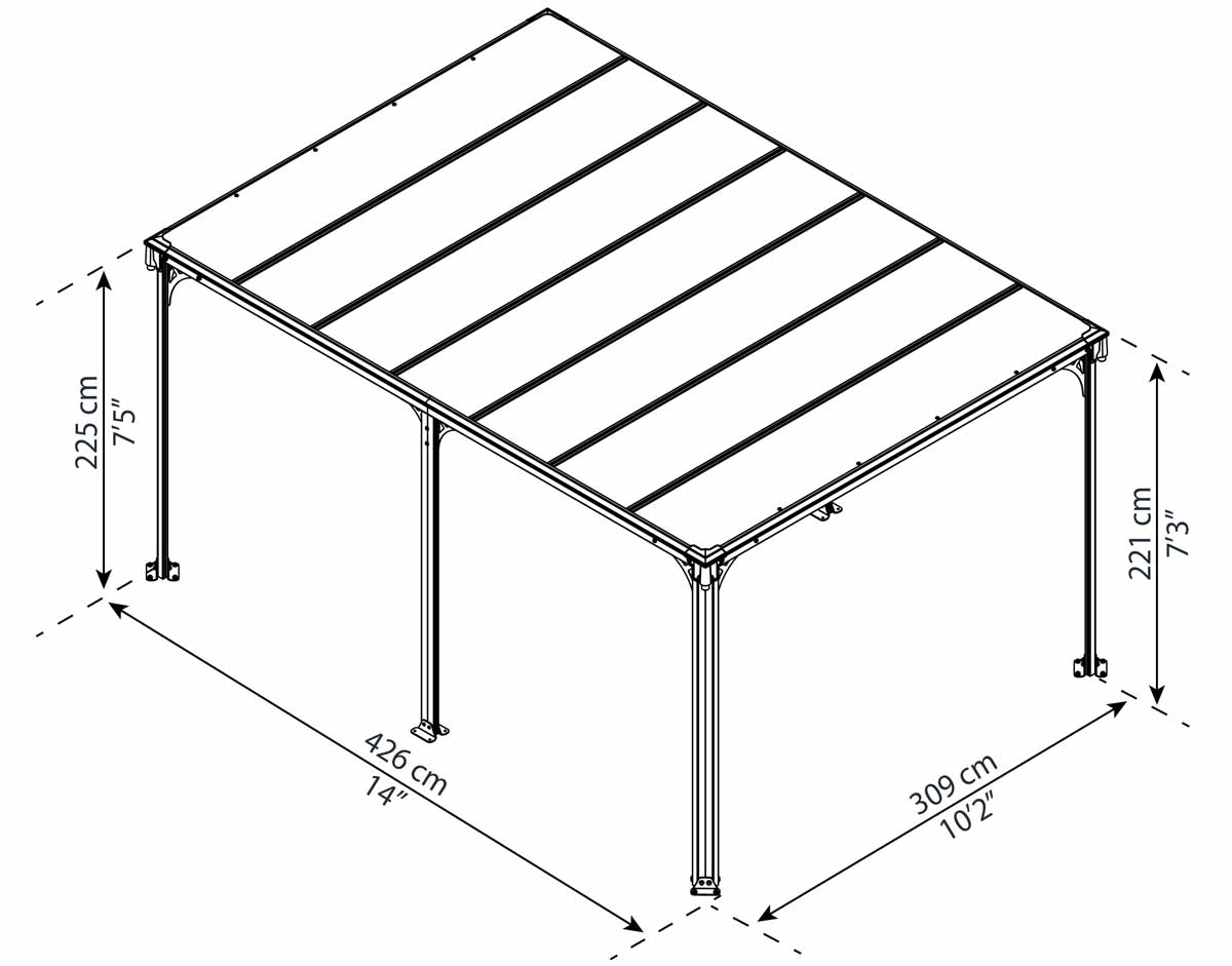 MILANO 4300 GAZEBO 4.3mx3m