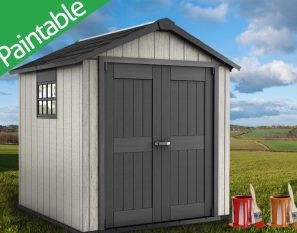 KETER DARWIN 4'x6' GARDEN SHED GREY 1.3mx1.8m