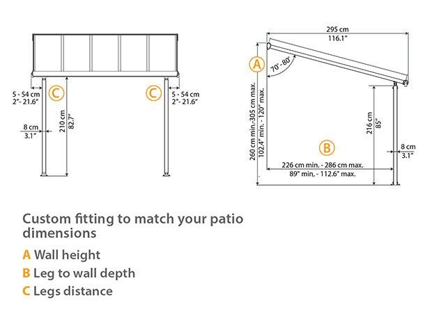 FERIA 3Mx3M WHITE PATIO COVER